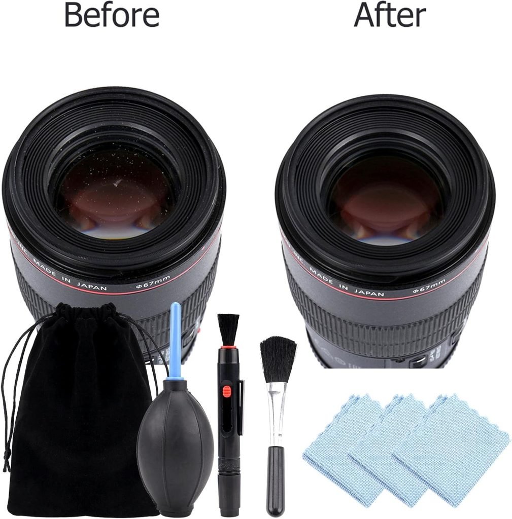 7 Pcs Professional DSLR Camera Cleaning Kit Camera Lens Sensor Care with Blowing Bottle Lens Cleaning PEN Microfiber Cloths Flannel bag for Camera Lens, Optical Lens and Digital SLR Cameras