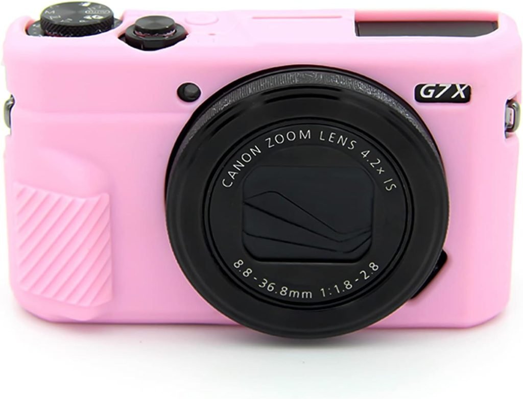 Camera Case for Canon G7X II Digital Camera, Soft Protective Body Skin Silicone Gel Rubber Soft Camera Case Cover for Canon PowerShot G7x Mark ii/G7X2 DSLR Camera(Rosa)
