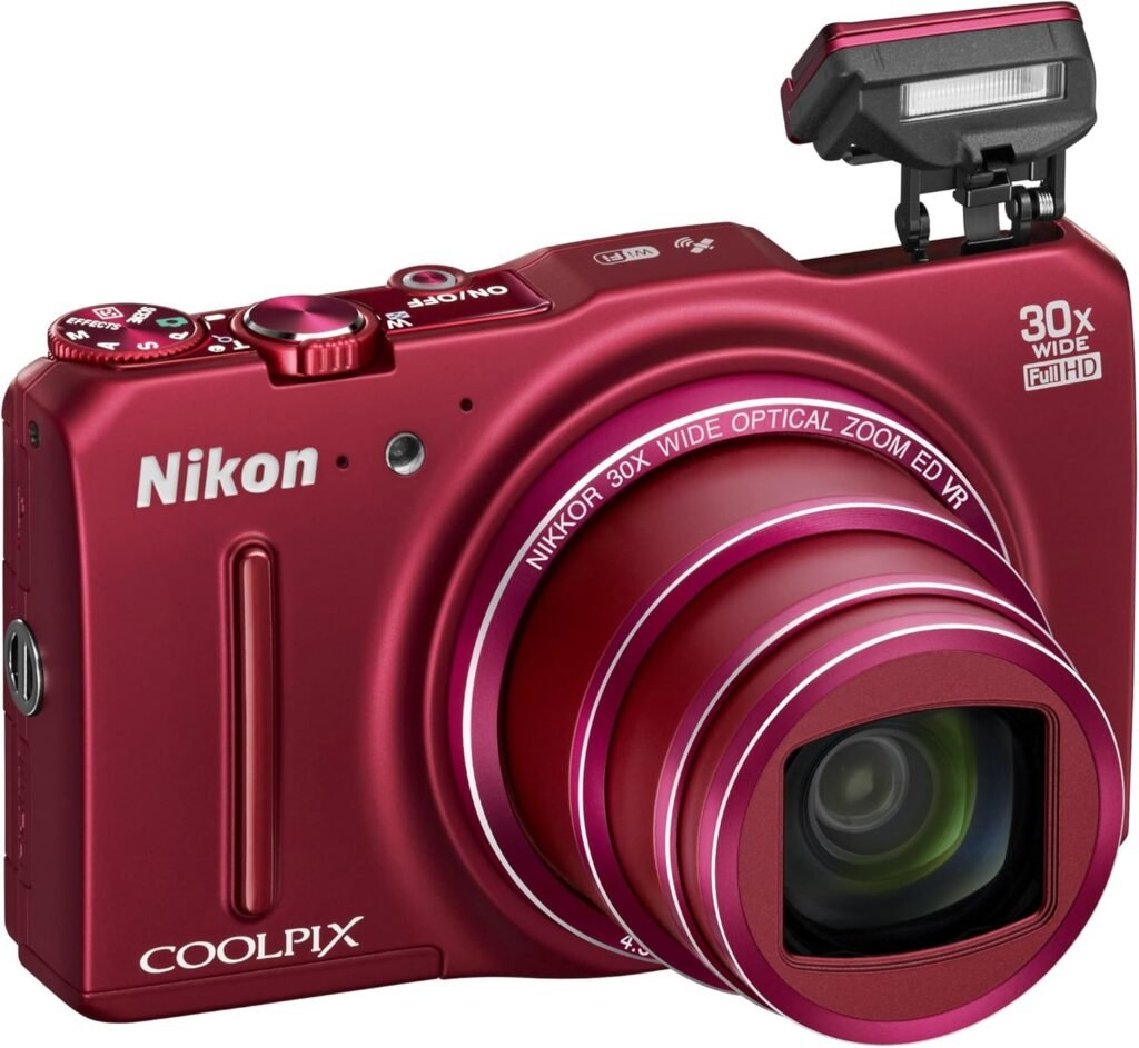 Nikon COOLPIX S9700 Compact Digital Camera - Red (16.0 MP, 30x Zoom) 3.0 inch OLED with Wi-Fi and GPS