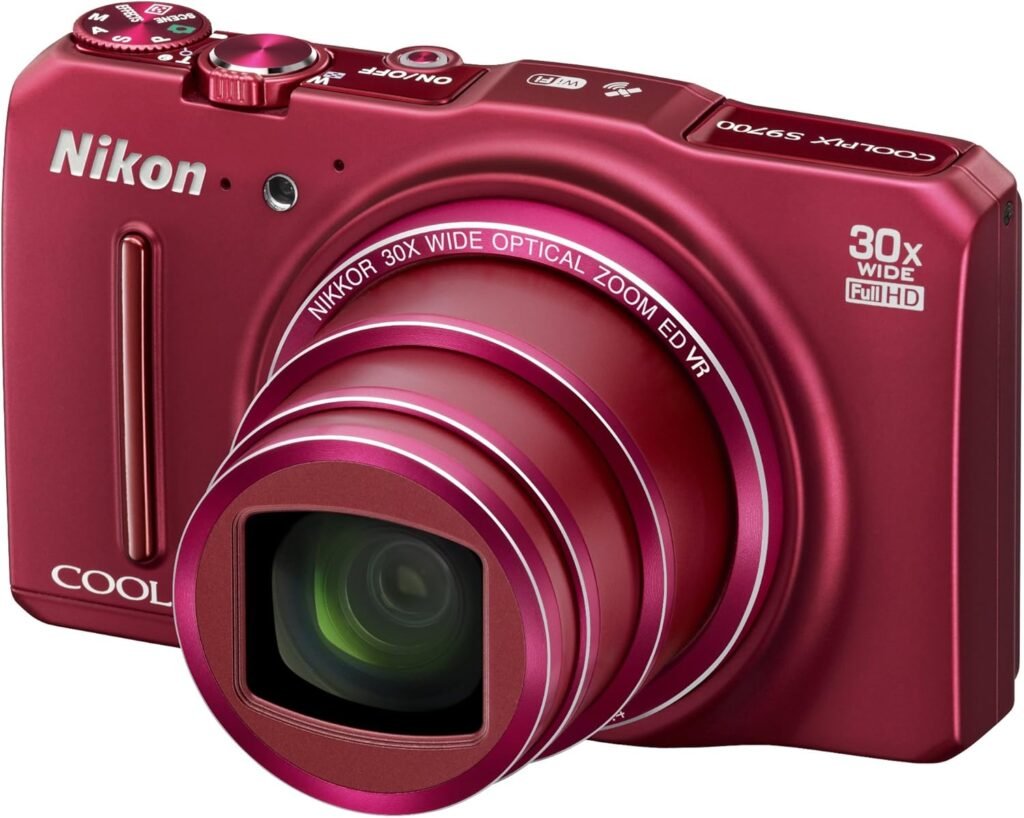 Nikon COOLPIX S9700 Compact Digital Camera - Red (16.0 MP, 30x Zoom) 3.0 inch OLED with Wi-Fi and GPS