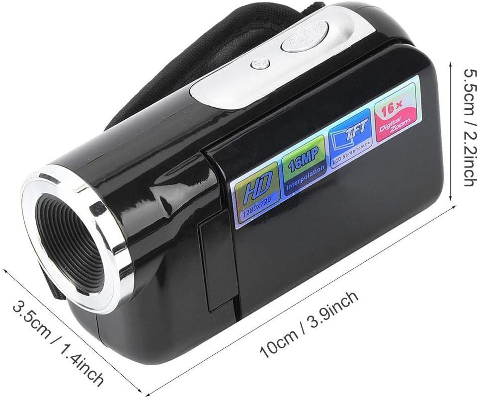 Durable Small Size Digital Camcorder, Kids Video Camera Camcorder Digital Camera Recorder 16X HD Digital Video Camera, TFT LCD Sceen for Running for Cycling