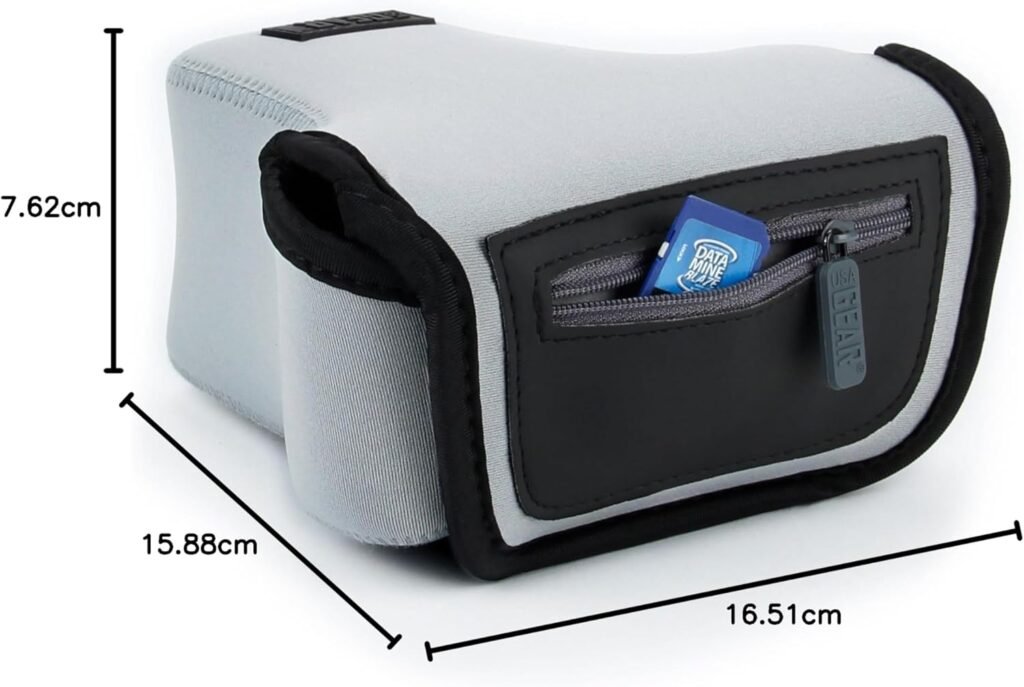 DSLR Camera Case/SLR Camera Sleeve with Neoprene Protection, Holster Belt Loop and Accessory Storage - Compatible with Canon, Nikon, Sony, Olympus, Pentax and Many More - Grey