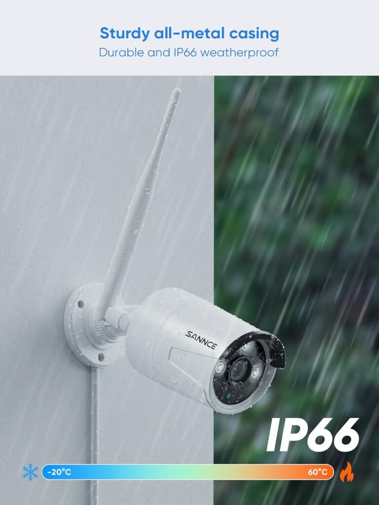 SANNCE Wireless CCTV Security Camera System 8CH 5MP NVR Recorder with 4x 3MP Outdoor Home Wifi Surveillance Security IP Cameras, Dual WiFi, Works with Alexa, Motion Detection, NO Hard Drive