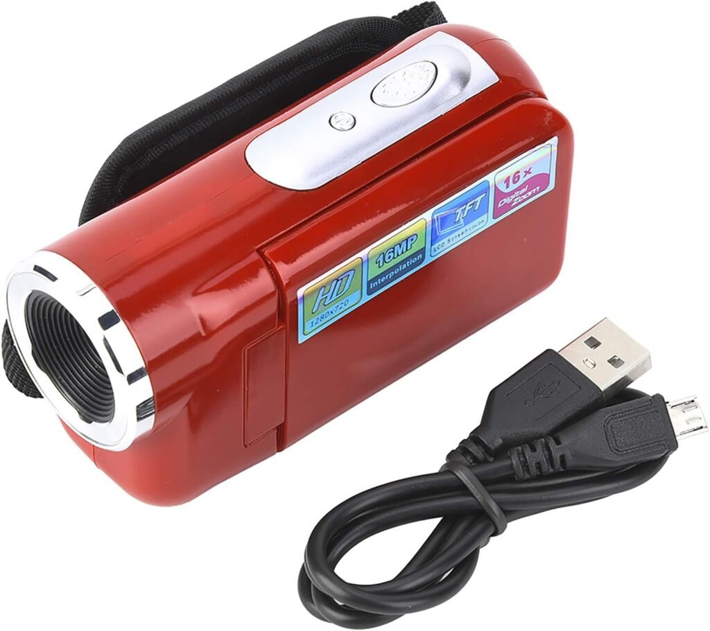 TFT LCD Sceen Camcorder Recorder, DV Camcorder, Outdoor Use Birthday Gift for Cycling for Running(red)