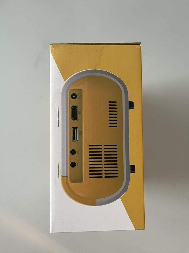 Eroshoo Mini Portable WiFi Full HD 1080P LED Projector with Built-in Speaker, Supports HDMI, USB, 3.5mm Audio, Yellow, LCD, Perfect for Home, Outdoor, Travel, Gaming, Education