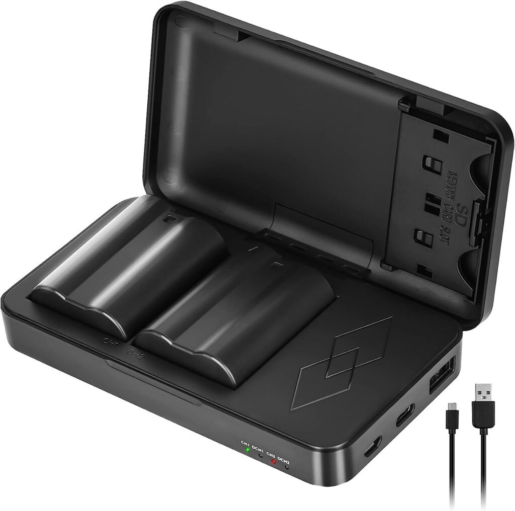 JYJZPB EN-EL15/EN-EL15A EN-EL15B Battery and Battery Charger Case for Nikon Z8 Z7 Z6 Z6II Z6III Z5 Battery Compatible for Nikon D850 D810 D800 D7500 D7200 D7100 D7000 D780 D750 D610 D600 D500
