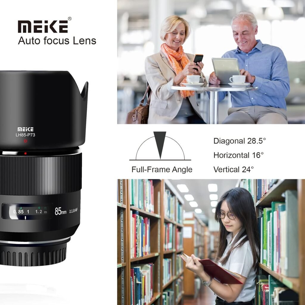 Meike 85mm F1.8 Full Frame Auto Focus Medium-Telephoto Portrait Lens Compatible with Canon EOS EF Mount Digital SLR Cameras 5D Mark IV 6D Mark II