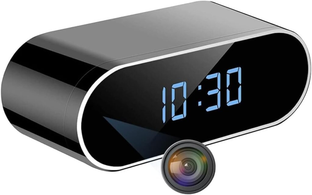 SOSOFRANK 1080P Spy Camera WiFi Hidden Clock Wireless Mini Home Security Small Secret Nanny Cam Surveillance with APP 140 Wide Angle Night Vision Motion Detection, Black
