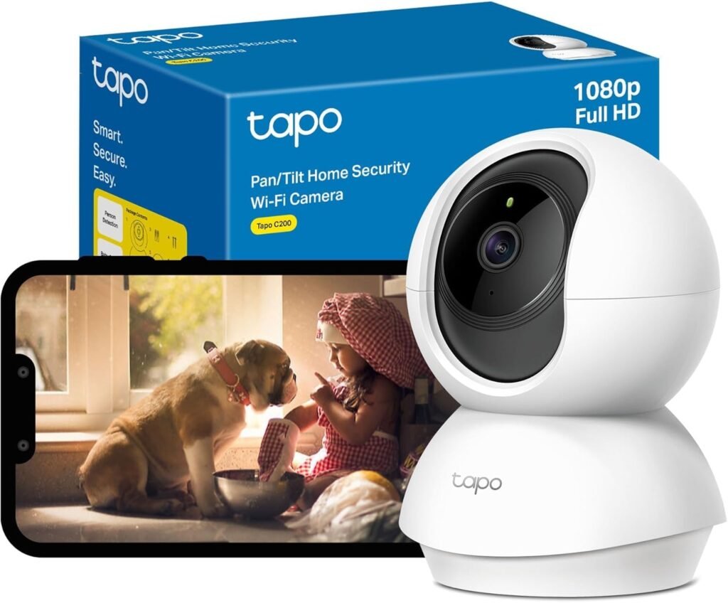Tapo C200 1080p Pan/Tilt Indoor Camera, Baby Monitoring, Motion Detection, Customizable Privacy Mode, 2-Way Audio, Night Vision, Cloud and Local Storage, Works With Alexa and Google, No Monthly Fee