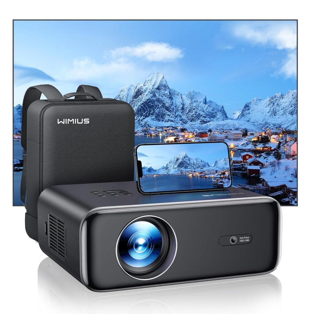 【Auto Focus  Keystone】Projector, 32000 Lumen WiFi 6 Bluetooth Full HD 1080P Portable Projector Supported 4K,4D/4P Keystone 50% Zoom 300 Display Home Cinema Projectors for Smartphone/TV Stick/PPT/PS5