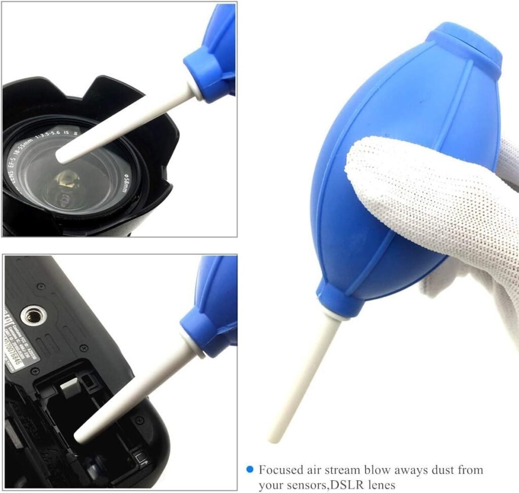 Camera Cleaning Kit for Digital SLR Mirrorless Camera Sensor Cleaning and Lens Cleaning Liquid Cleaner, Cleaning Brush, lens pen, Microfiber Cloth and Carry Bag