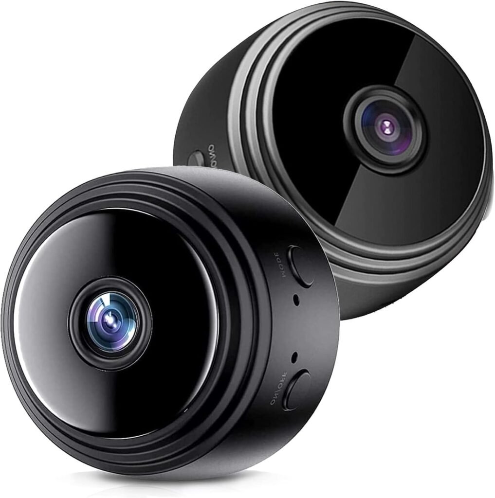 SONGYUKA Compact Magnetic Wireless Security Camera: 1080P HD, Indoor/Outdoor Use, Audio, 350mAh Battery, Night Vision, Great for Families and Multi-Camera Home Surveillance (2-Pack)