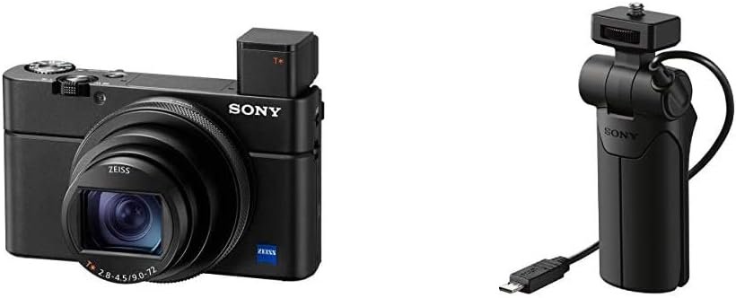 Sony RX100 VII | Advanced Premium Bridge Camera (1.0-Type Sensor, 24-200 mm F2.8-4.5 Zeiss Lens, 4K Movie Recording and Flip Screen)  VCT-SGR1 Shooting Grip - Black