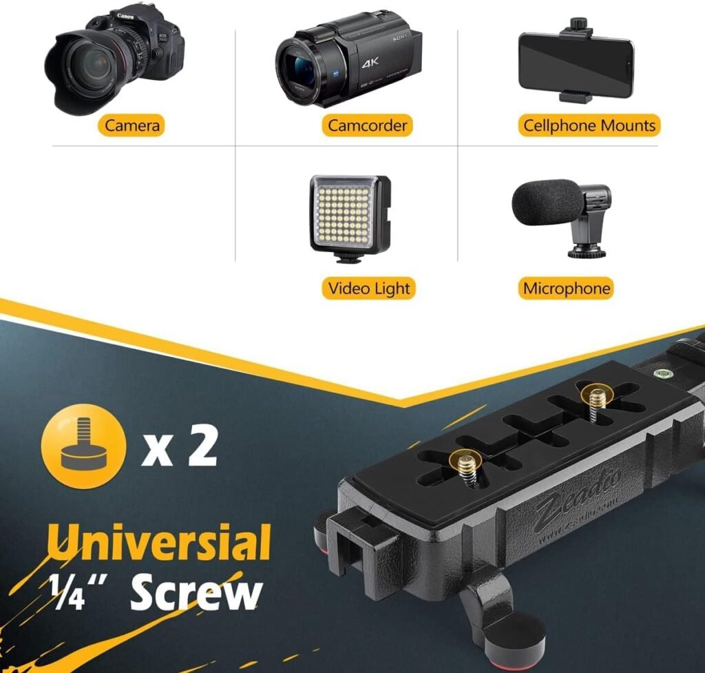 Zeadio Camera Smartphone Stabilizer, Handle Grip Handheld Video Rig, Compatibility with All Camera, Camcorder, DSLR and for All iPhone and Android Smartphones