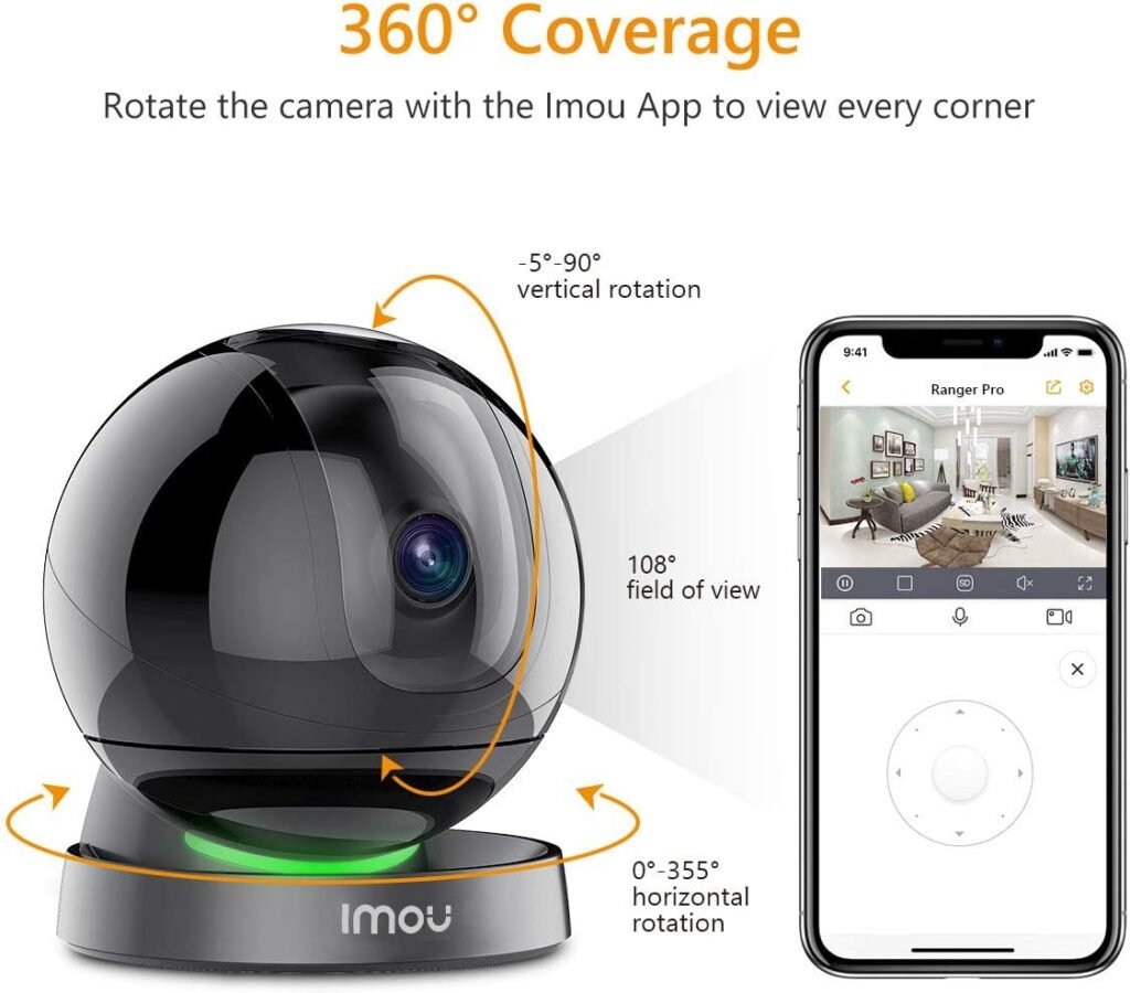 Imou Indoor Camera, Pet Dog Camera Baby Monitor with Human Detection, 360° WiFi Security Camera Indoor IP Home Wireless Camera, Smart Tracking, Siren, 2-Way Audio, Night Vision, Works with Alexa