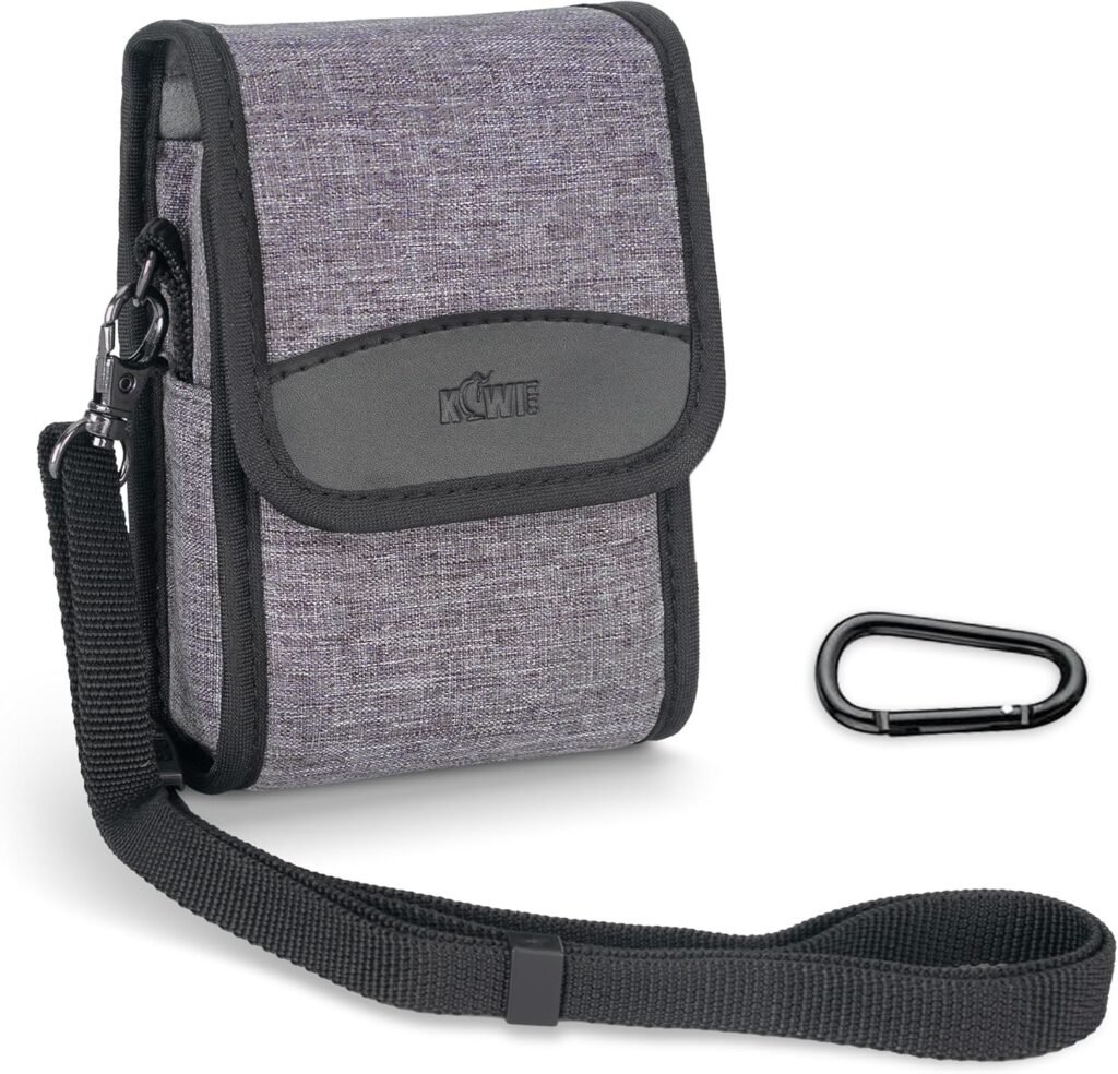 KIWIFOTOS Compact Camera Bag Adjustable Shoulder Strap Accessory Pocket Belt Loop Carabiner for Sony ZV1 ZV1II ZV1F RX100 Ricoh GRIIIx GRIII GRII GR  G7X G5XII SX720 (Fits Size 13 x 8 x 5 cm)