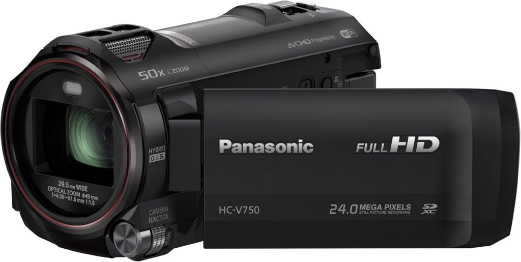 Panasonic HC-V750EB-K Full HD Camcorder - Black (24MP, 50x Intelligent Zoom, Wi-Fi, NFC) (New for 2014)