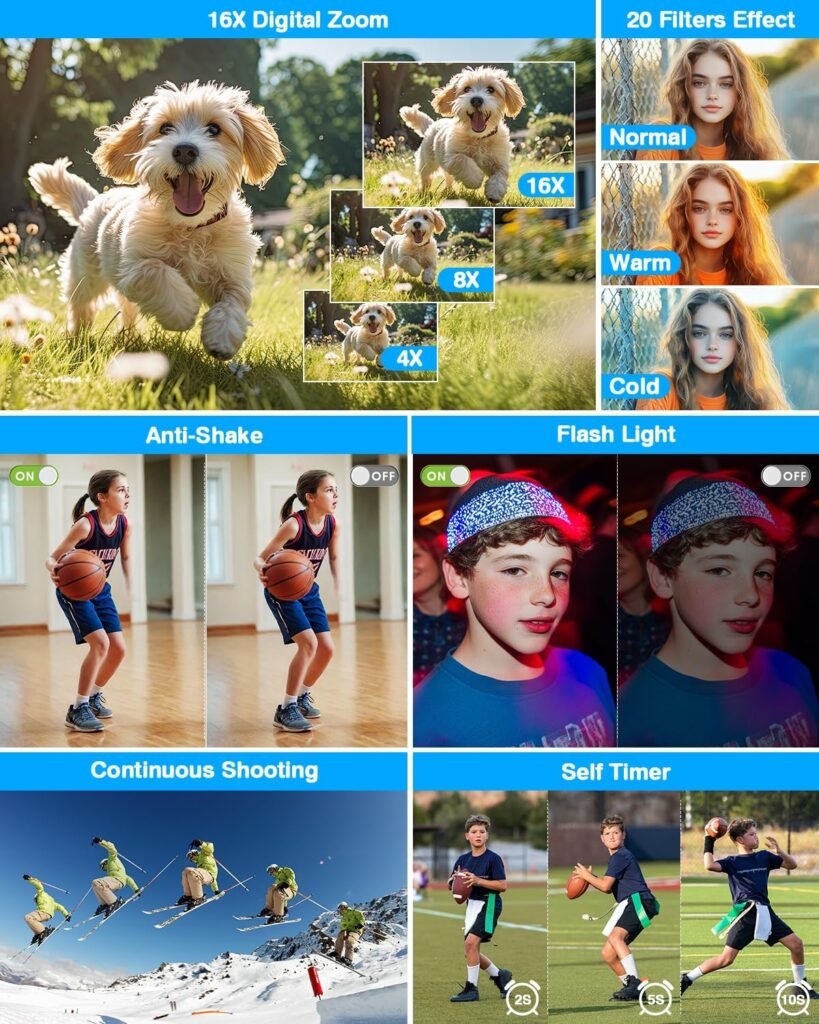 4K Digital Camera 48MP Autofocus Cameras for Photography Compact Camera with Dual Front and Rear Camera, Point and Shoot Cameras with16X Digital Zoom, 32GB TF Card 2 Batteries-Black 4K Digital Camera 48MP Autofocus Cameras for Photography Compact Camera with Dual Front and Rear Camera, Point and Shoot Cameras with16X Digital Zoom, 32GB TF Card 2 Batteries-Black